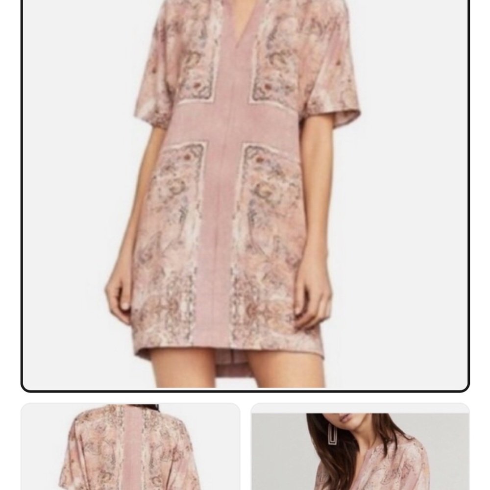 BCBGMAXAZRIA Pink Paisley Shift Mini Dress Boho M - Picture 5 of 5